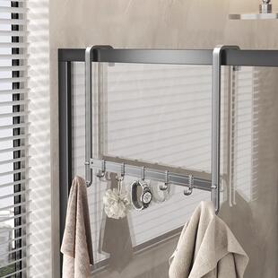 浴室毛巾架排钩衣服挂钩浴室玻璃门挂衣钩免打孔卫生间衣帽钩