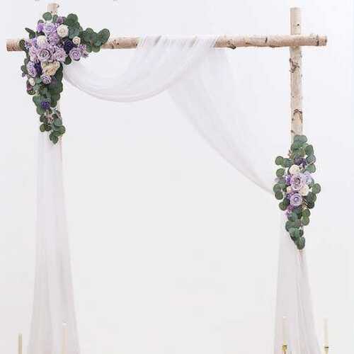 拱门仿真花婚礼装饰三件套帷幔雪纺纱迎宾花水排花厂家直供