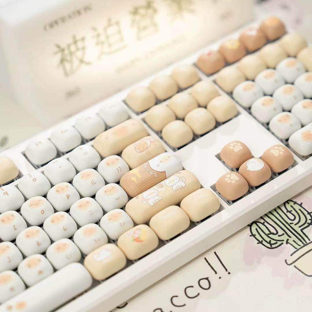 漫步猫Z108三模无线机械键盘gasket结构女生办公可爱静音麻将音