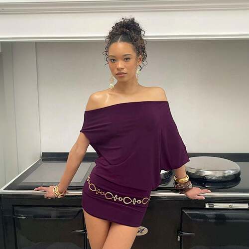 Sexy Backless Dress Plain Spring Fall Casual Wear Women