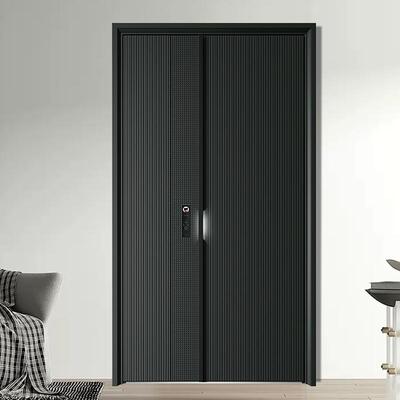 精雕铸铝门家用盗门隐藏门头双开户门子母入户门中80958防式进感