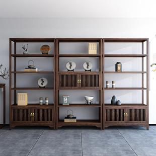 新实木置多宝中式 茶室架子展示架柜阁茶叶博古架古董收纳物隔断博