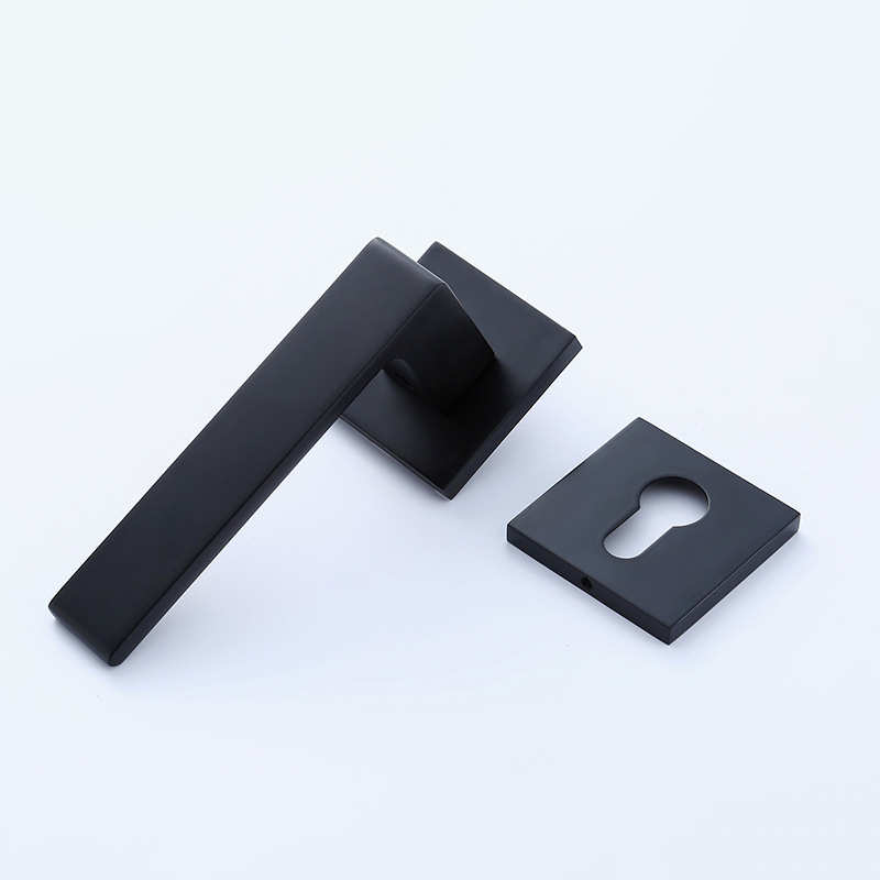 批发现货 执手锁把手 黑色可锁静音门锁铝合金卧室欧式分体房门锁