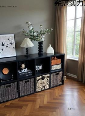 实书柜储物一靠墙自由体组木合柜黑色卡OGP莱克格子柜客厅展示柜