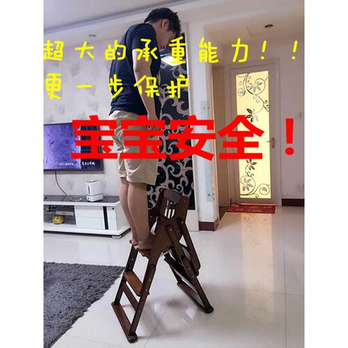 婴儿童餐椅实木多功可调便携折叠婴儿能宝F75SMJ6J宝吃饭桌子椅酒
