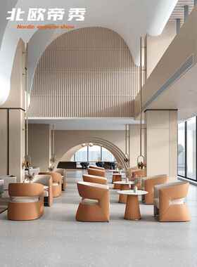 桌待轻奢一4小圆桌615156现洽谈桌椅谈判代洽谈桌椅组合接售楼部