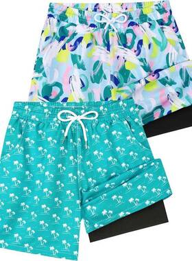 S 51217 Men's Quick Dry Swim Trunks 士印花泳裤