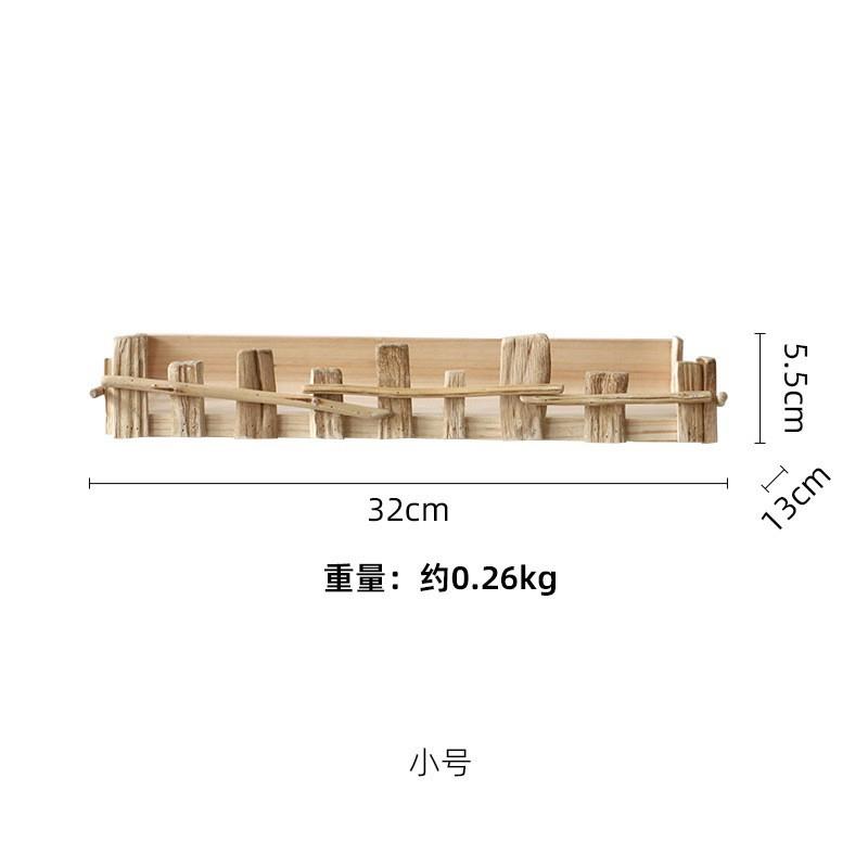 原木墙上置物架免打孔墙壁挂墙面搁板电视墙装饰客厅一字隔板创意