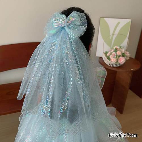 蝴蝶结冰雪奇缘艾莎公主头纱发饰