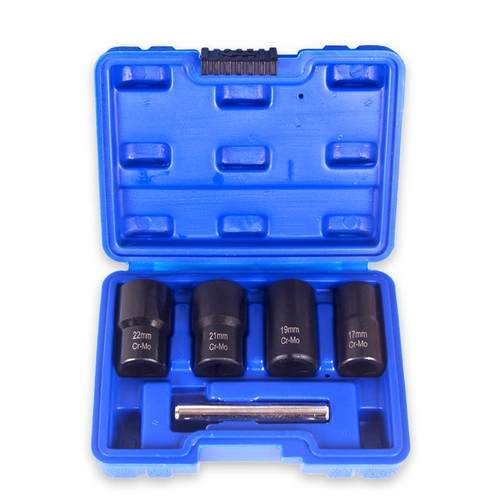 高档5件受损生锈轮胎螺母取取出器1/寸2滑防套筒工具防盗螺丝出汽