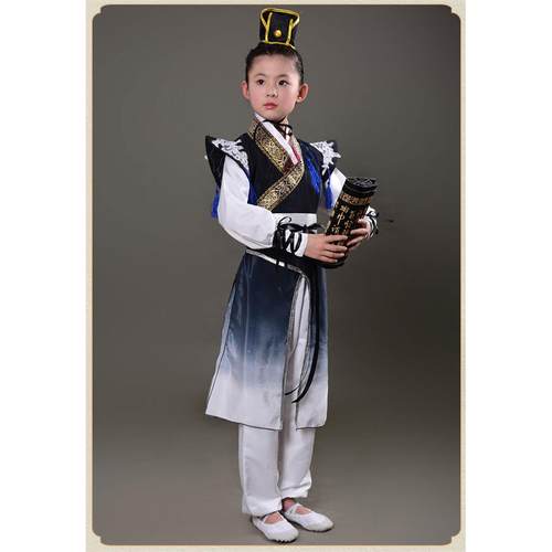 高档儿童古装演出服男童侠士服汉服小孩剧表话演生服装影视侠台客