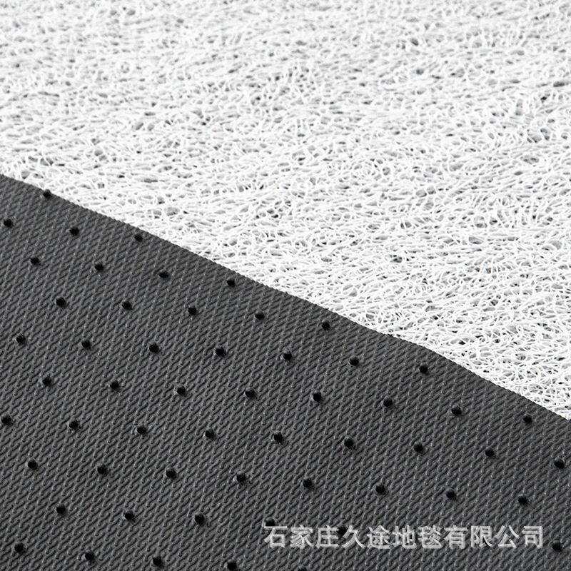 地毯地垫白丝圈钉底pvc压延UV打印喷绘图案PVC丝圈卷材白坯原料