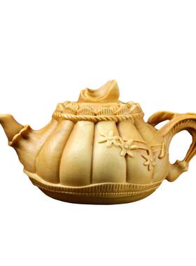 黄杨木雕菊花壶手把件文玩把玩件木质工艺品茶宠摆件家居装饰礼品