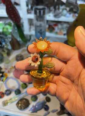 淄博博山琉璃向日葵摆件迷你手工玻璃家居装饰礼品礼物生日客厅花