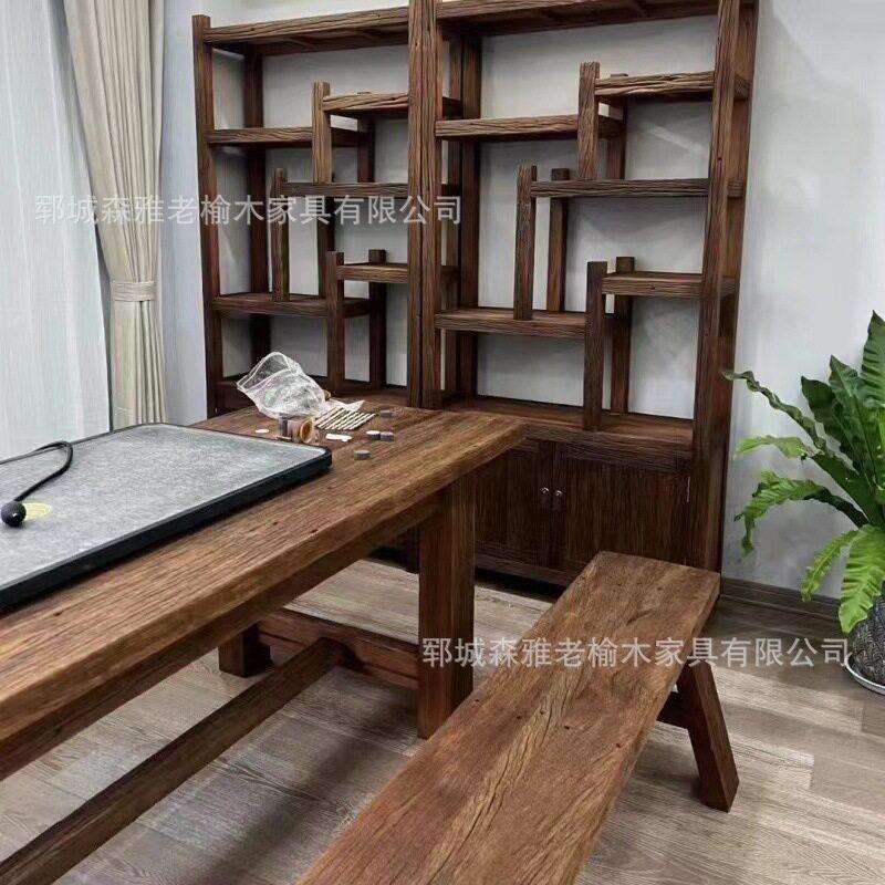 老榆木材料大板桌面榆木板风化家装建材装潢材料原木装饰木板