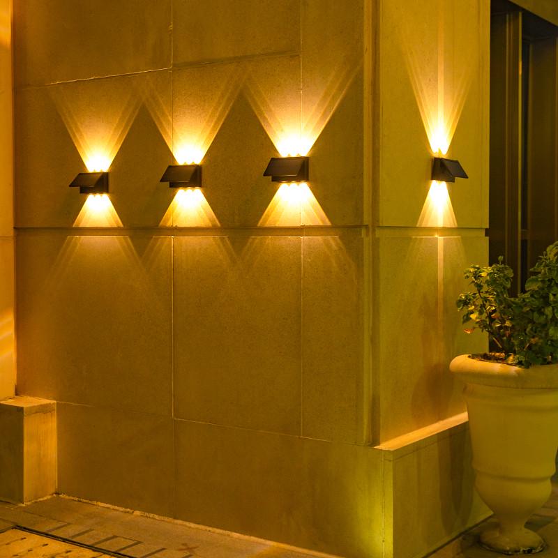 阳台庭院洗墙太阳能别墅壁灯室外灯户外景观围墙防水花园装饰灯