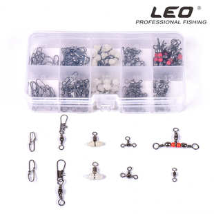 LEO 各种连接器混装 27783 乐欧 8字中通转环路亚别针 100只 美式