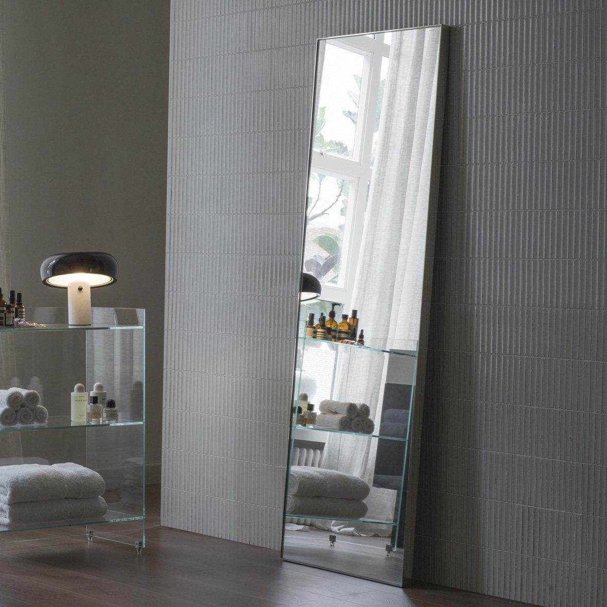 VanWOO是物现代轻奢穿衣镜设计师别墅服装店试衣落地全身镜不锈钢