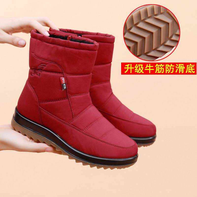 正品雪地靴女冬妈季短靴加保暖妈时尚雪地靴