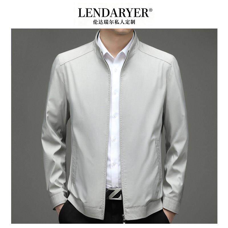 LENDARYER夹克男2026春季新款中老年休闲夹克衫短款轻薄立领外套