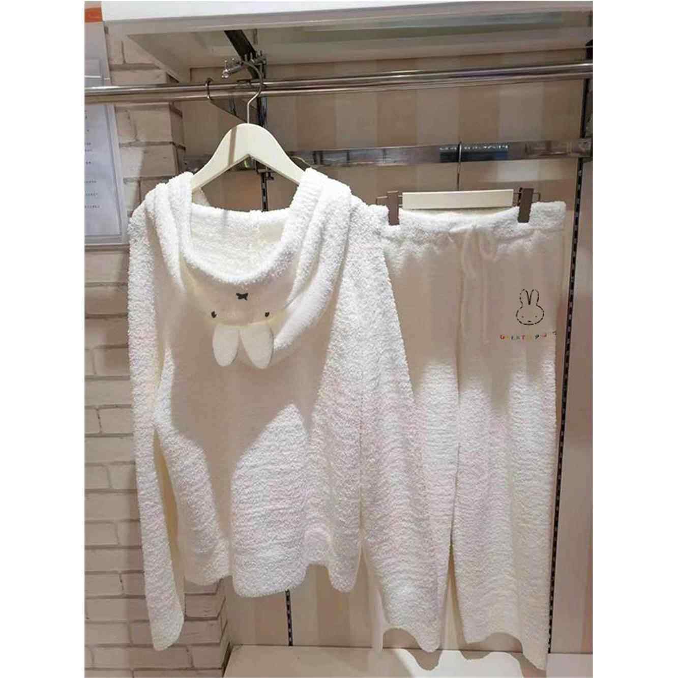 Sin Glee 可爱少女米菲兔针织半边绒睡衣女款冬季大码家居服套装