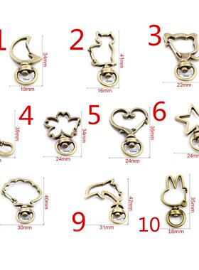 10pcs Cat Heart Snap Hook Trigger Clips Buckles For Keychain
