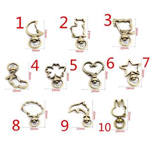 10pcs Trigger For Keychain Hook Buckles Snap Heart Cat Clips
