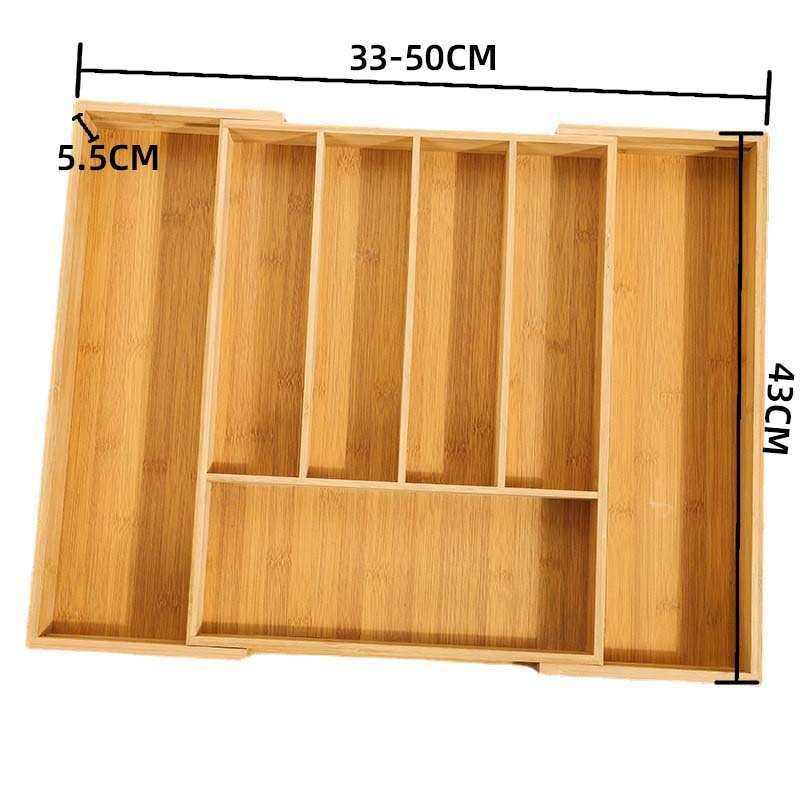 楠竹竹制刀具收纳盒伸缩抽屉式餐具分格厨具分割整理收纳盒可调节,居家布艺,收纳盒,淘宝优惠券,粉丝福利购,淘宝优惠卷