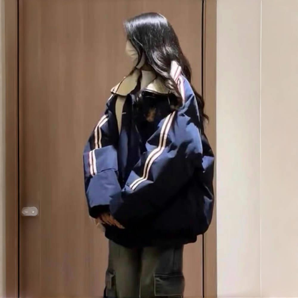 美式棉服女2024新款冬季学生宽松韩系学院风棉衣棉袄情侣外套加厚