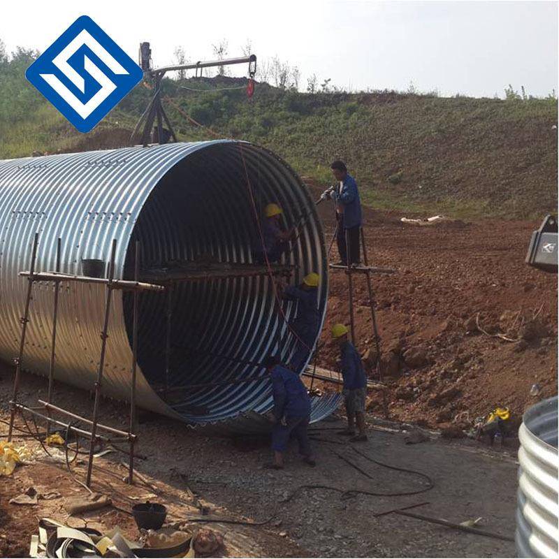 大口径公路隧道钢波纹管涵桥梁涵洞整装镀锌金属波纹管