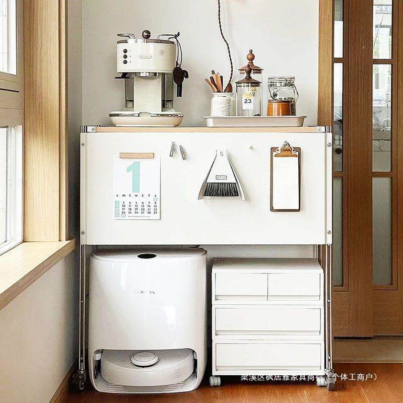 扫地机器人置物架云鲸伴侣日式落地多层收纳架客厅沙发边几可移动