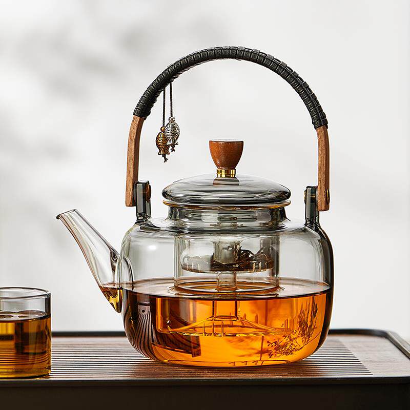 忆壶茶玻璃煮茶壶大号家用耐热泡茶壶电陶炉烧水壶黑茶普洱提梁壶