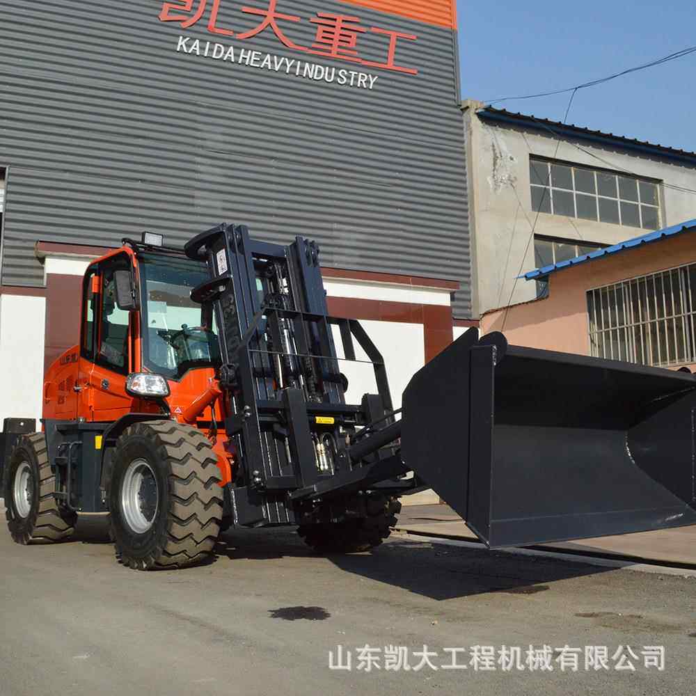 仓库装卸搬运叉车一体式升降搬运堆高装卸车2吨3吨越野叉车四驱