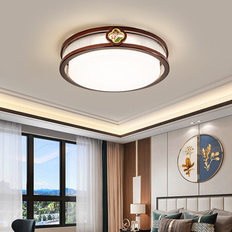 新中式吸顶灯客厅主灯年新款金丝檀木简约大气卧室餐厅吊灯具9509,家装灯饰光源,智能吸顶灯,淘宝优惠券,粉丝福利购,淘宝优惠卷
