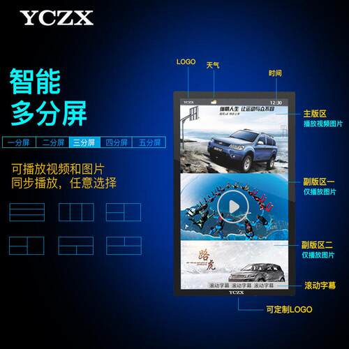 YCZX 壁挂广告机 触摸显示器清液晶安卓电脑多媒体自助查询一机