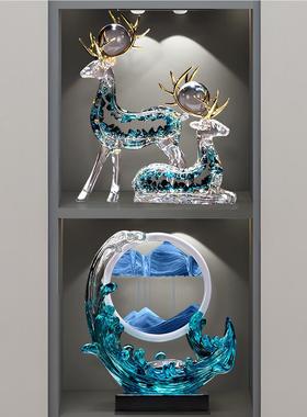 件招财鹿摆轻高档玄关客厅酒奢SD530柜电创视柜办公室装饰品意家