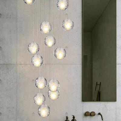 现代简约3020水球晶吊灯餐厅酒店E大堂走复廊式楼道创意玻璃球LD