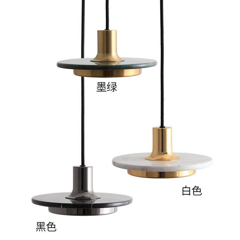 后现代大理石艺术吊灯 墨绿色LED云石卧室床头灯 北欧简约风格
