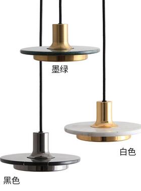 后现代大理石艺术吊灯 墨绿色LED云石卧室床头灯 北欧简约风格