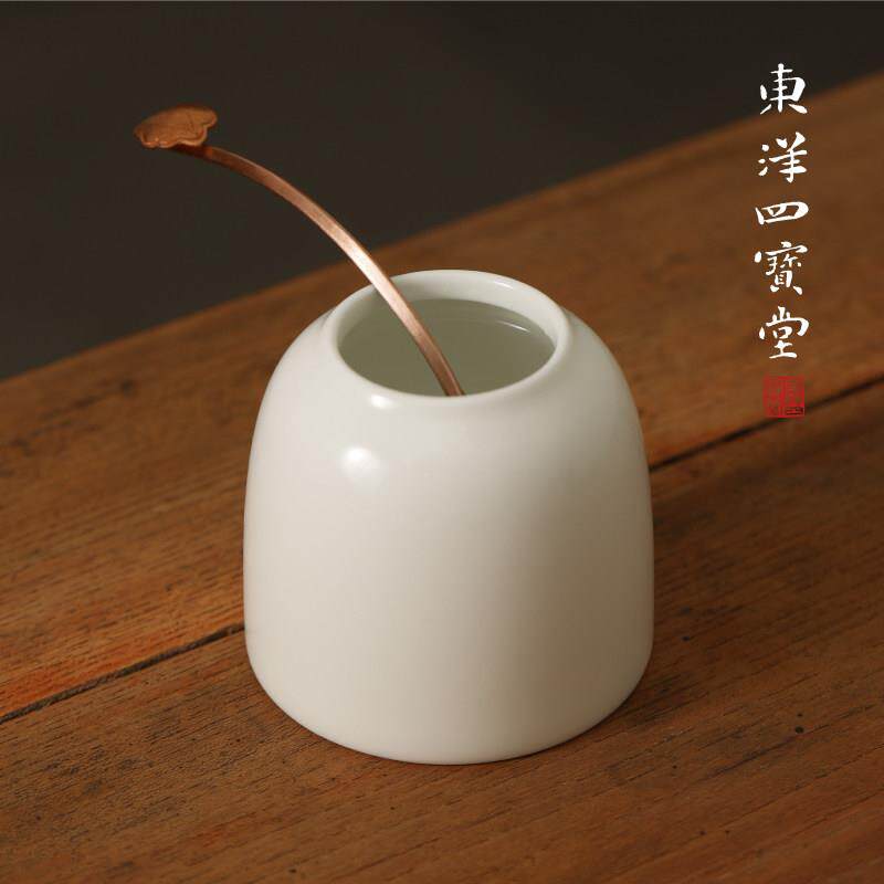 骨瓷水盂 砚台磨墨用水盂白瓷水滴文房四宝书房储水罐东洋四宝堂
