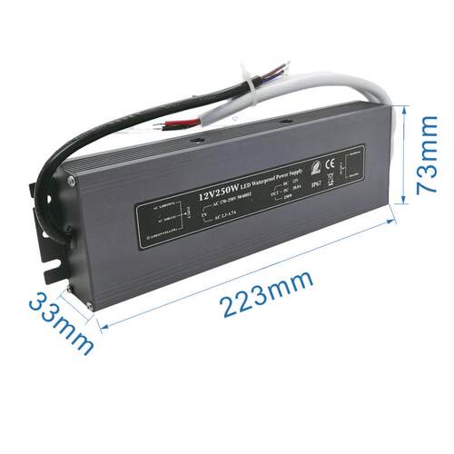 220v转12V20.8A250W超薄全防水开关电源 LED工程亮化防水电源IP67