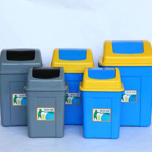 厂家销售50L多规格塑料垃圾桶摇盖式塑料垃圾桶方形户外收纳桶