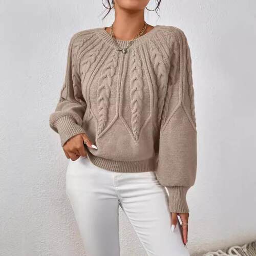 Pullover knitted sweater long sleeve Fried Dough Twists