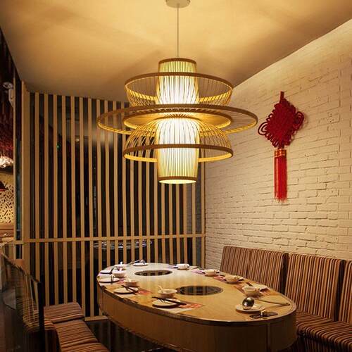中式竹艺竹编吊灯创意古典个性饭店餐厅客厅阳台日式灯笼茶楼灯具