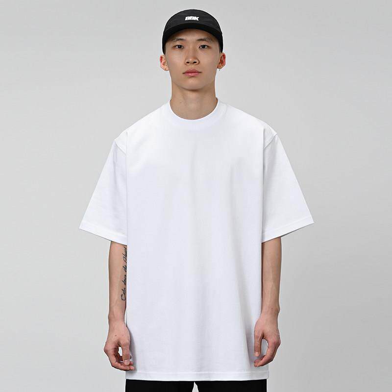 BBK 380g重磅 纯色t恤bboy宽松街舞嘻哈 净色打底小领口 短袖