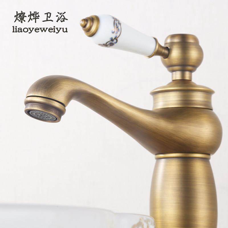 仿古水龙头冷热复古全铜欧式古铜色面盆洗脸盆洗手盆龙头台盆黑色