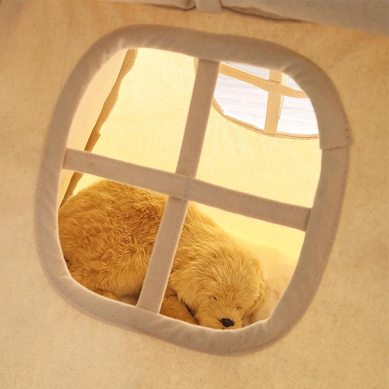 nk0网红ins宠物帐篷泰迪狗窝柯基狗床猫窝四季中小型犬半封闭可拆