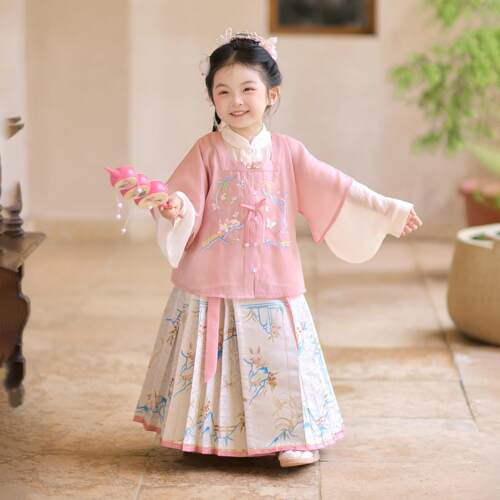 汉服女童2026春秋款儿童新中式国风套装女孩高端仙气明制汉服古装