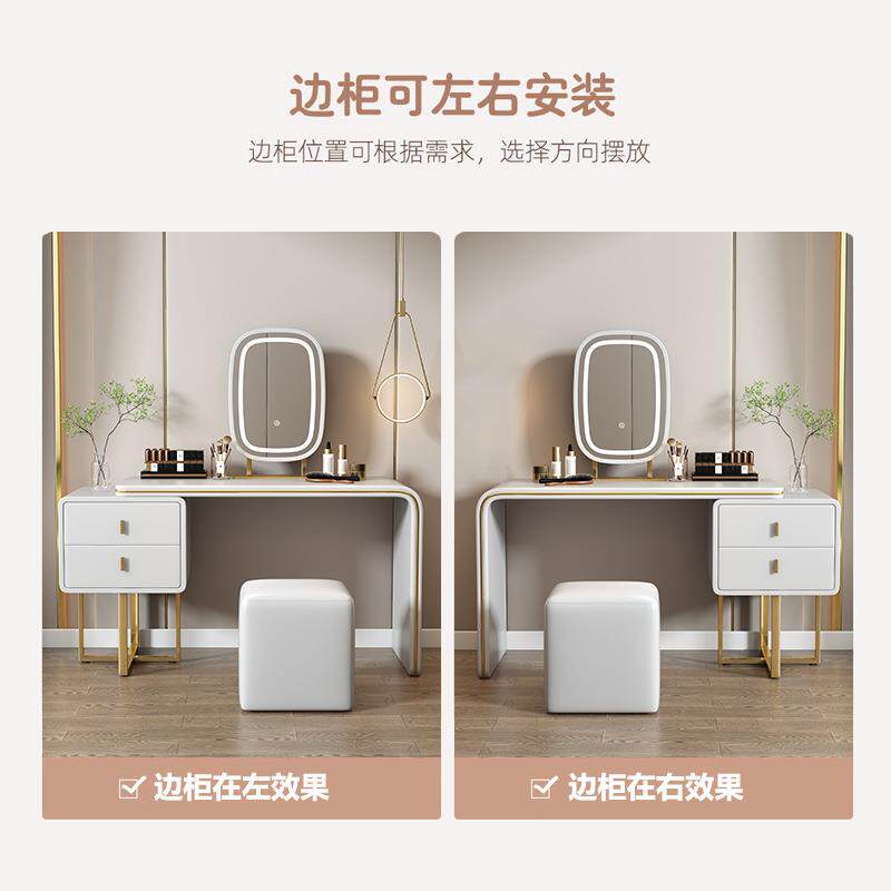简约新款轻奢风梳妆台卧室小户型现代化妆桌化妆镜纳柜一体收纳