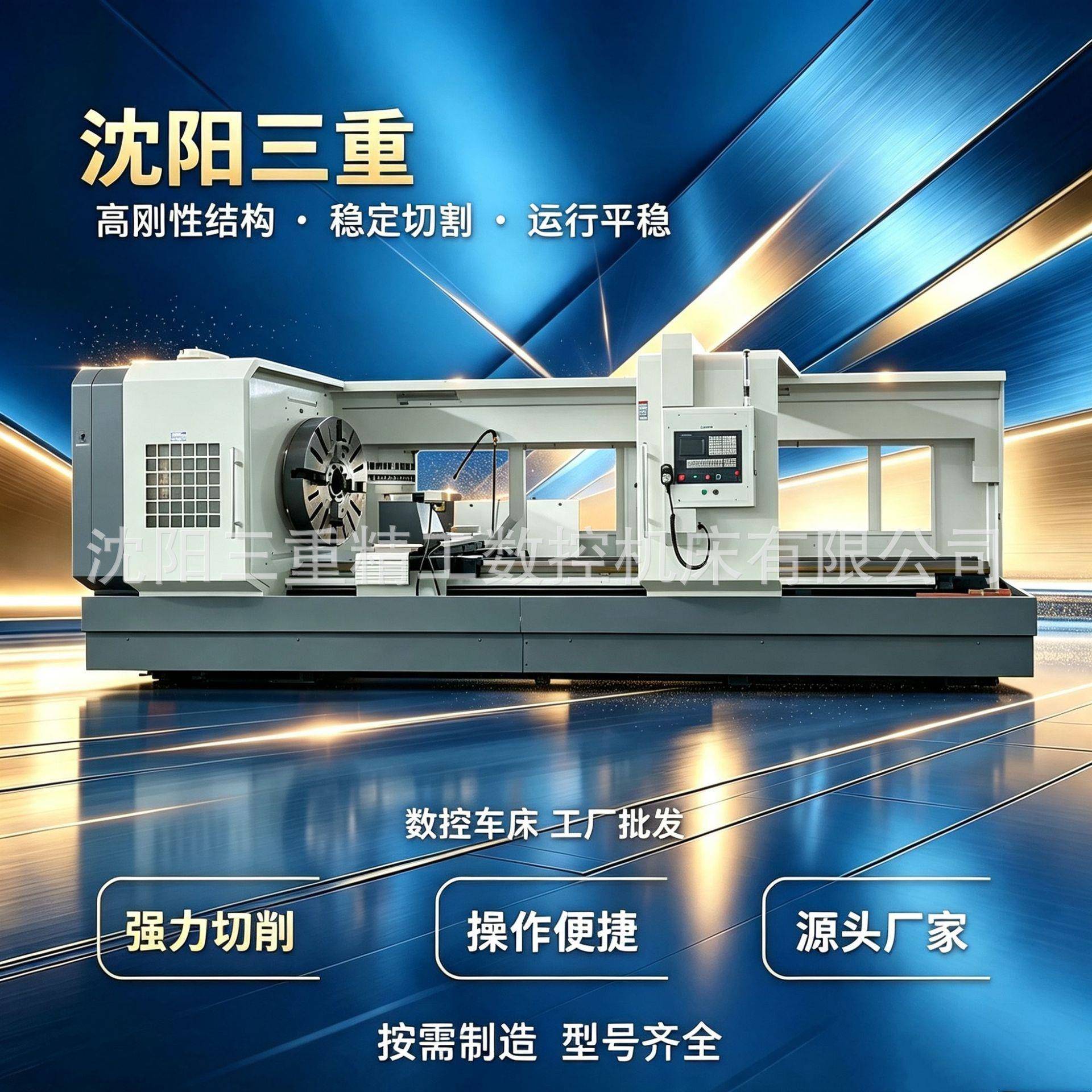 CK61125×4米数控卧式车床755mm宽铸铁导轨刚性重型数控车床